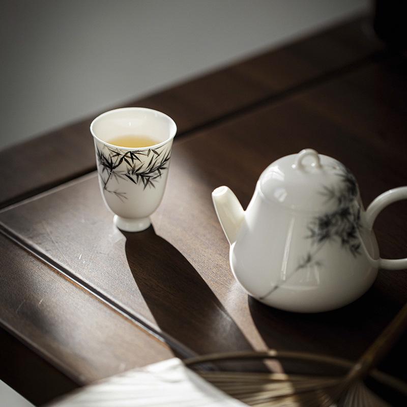 Antique Hand-painted Bamboo Tea Cup Household Ceramic Tea Cup Master Cup Kung Fu Tea Set Incense Cup