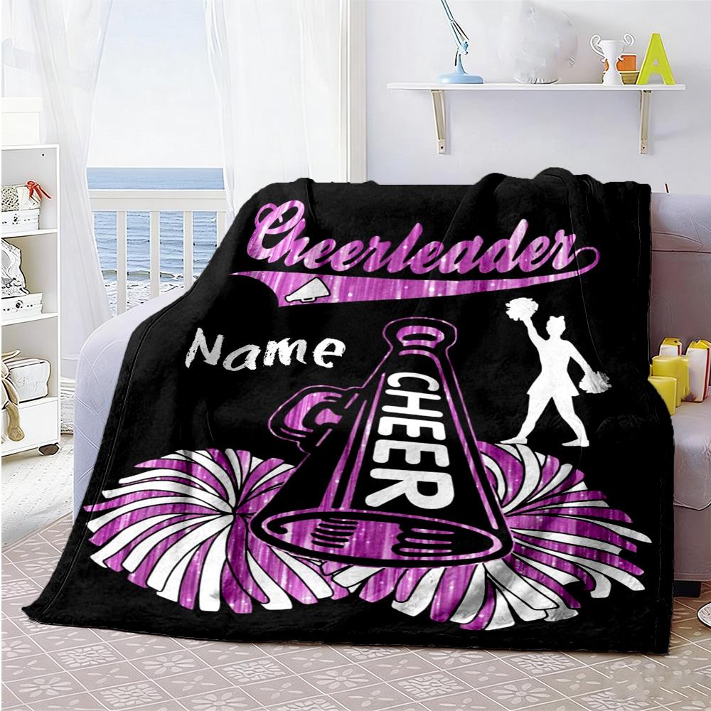 Cheer Personalized Name Blanket Cozy Personalized Blanket Comfortable Suitable for Chair Nap Sofa Living Room Four Seasons Multipurpose