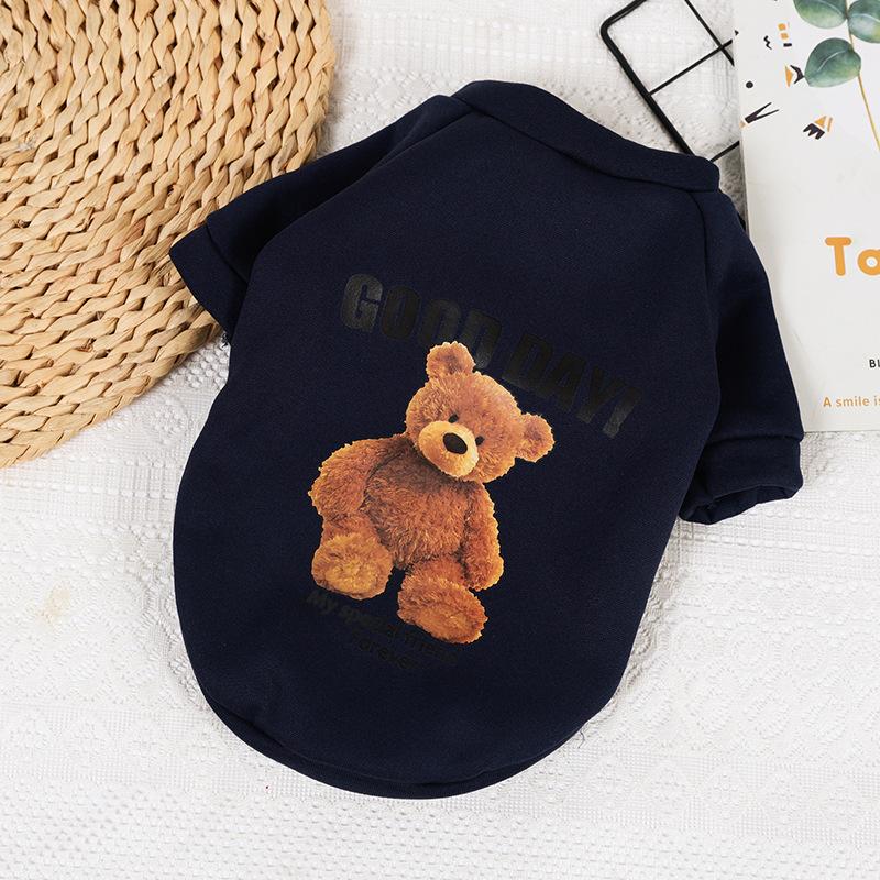 Cute Autumn and Winter Warm Korean Version of Dog Cat Pet Teddy Clothing Supplies Than Bear Law Fight Fleece Hoodie