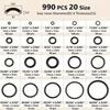 990pcs Nitrile Rubber Gaskets - Ideal for High-Pressure Cleaners, Pipelines, Sealing Tasks