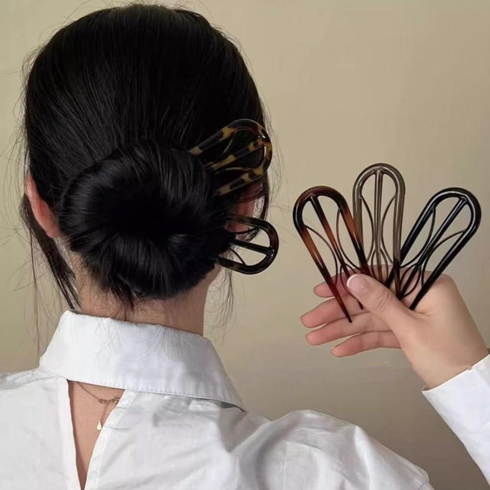 Acetate Hair Clip Multi-pronged Hair Fork New U-shaped Hair Stick  Hair Accessories