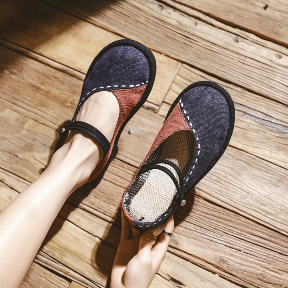 

618/Женские тканевые туфли на мягкой подошве в стиле колорблок для весны/лета синий