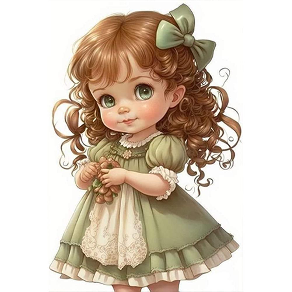 5D DIY Full Round Drill Diamond Painting Little Girl Kit Home Decor Art Craft