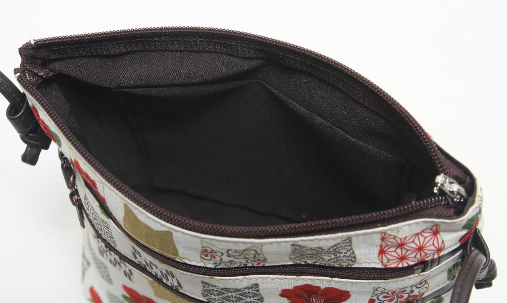 Hasegawa Cat Print Shoulder Bag, Cute Japanese Pattern, Women's, Made in Japan (Red)