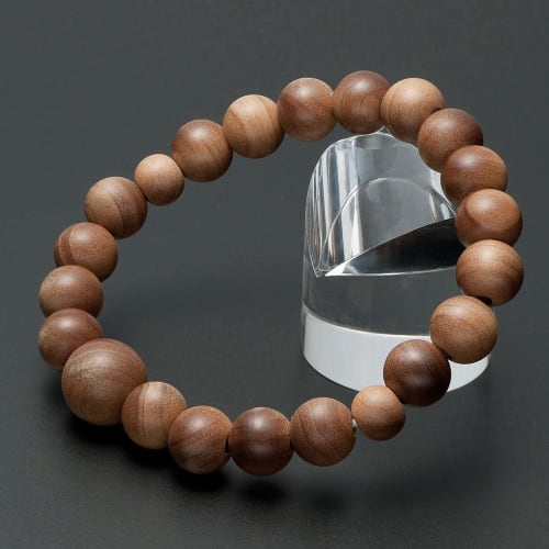 Buddhist Altar Shop Takita Shoten Specialty Buddhist Prayer Beads Bracelet with Wooden Beads, Indian Sandalwood, 10mm Beads (10cm x 16cm), Inner Circu
