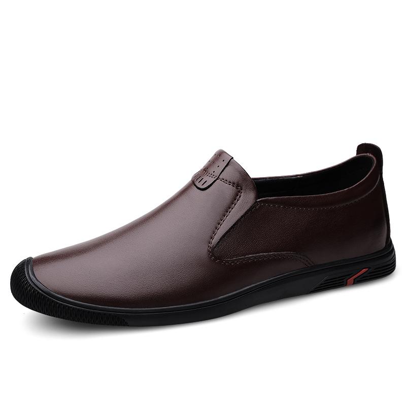 Men  Real Leather Shoes Fashion Men Boat Shoes Brand Men Casual Leather Shoes Male Flat Shoes Business Formal Shoes