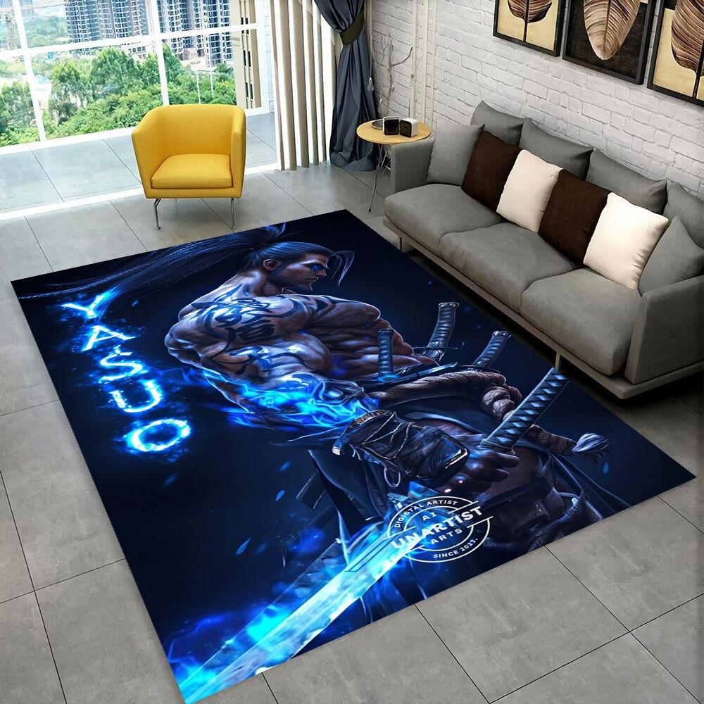 3D LOL League of Legends Jinx Game Gift Carpet Rug for Living Room Bedroom Home Sofa Decoration,kids Play Non-slip Floor Mat