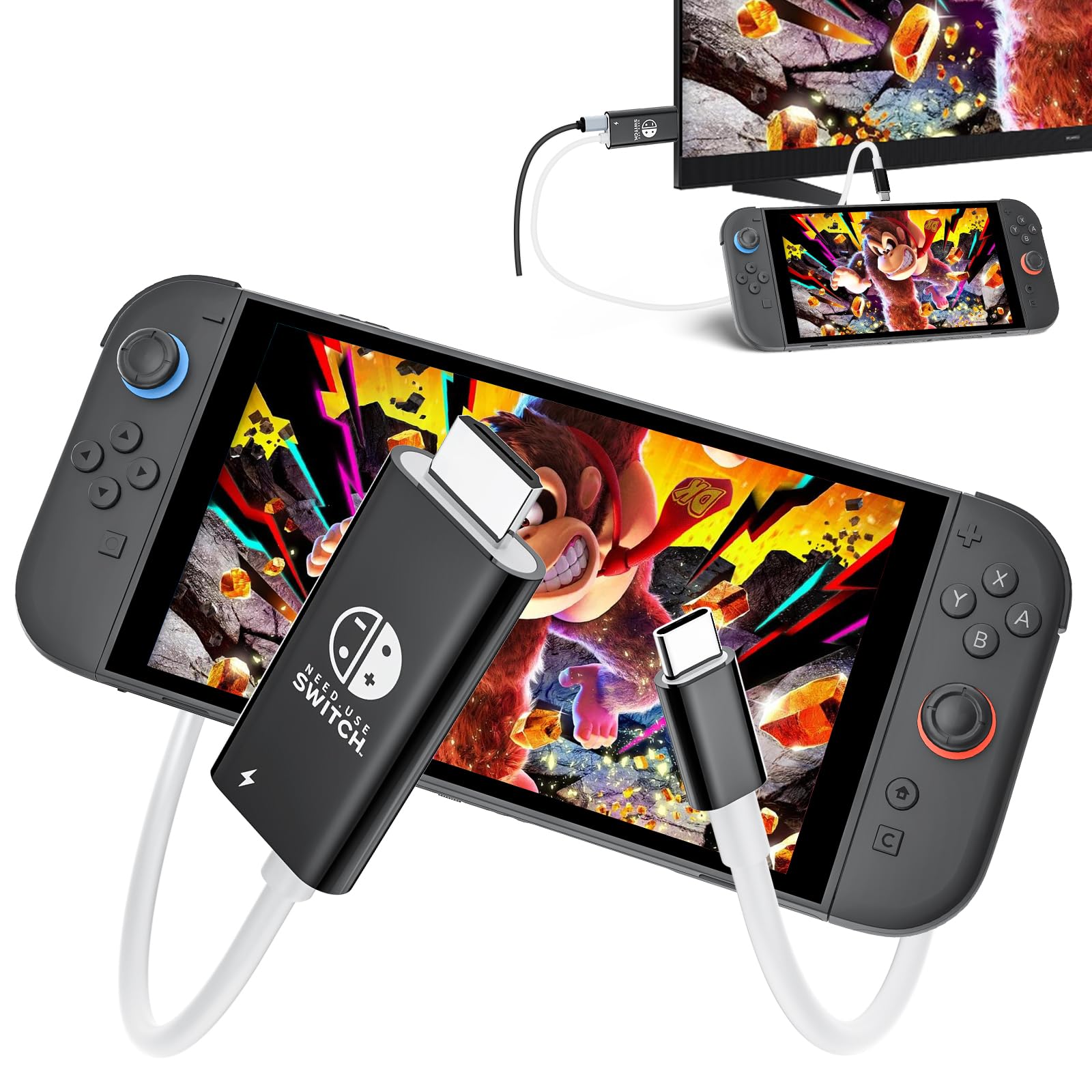 

VOVAQI Switch 2 Dock HDMI Cable with 4K Video PD Fast No and to HDMI and USB Connects to and Switch and for Meetings and Working from Home and [2025