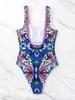 2026 Women's Sexy Halter Tie-Up Gathered One-Piece Swimsuit