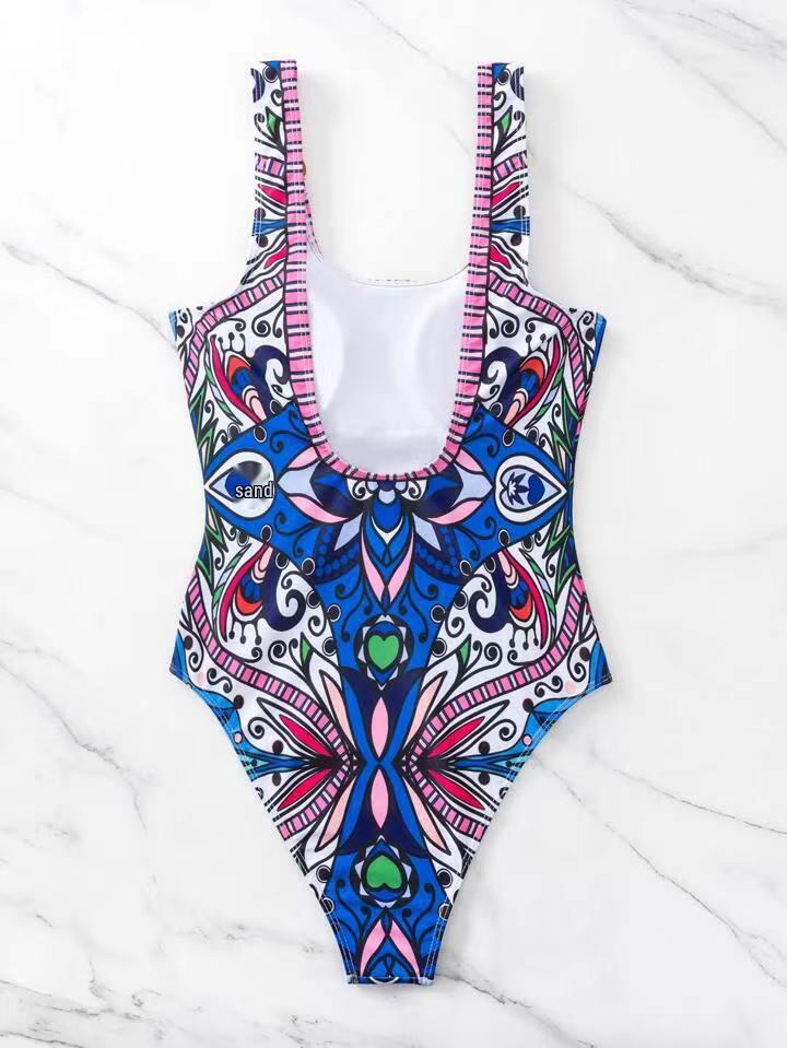 

2026 Women s Sexy Halter Tie-Up Gathered One-Piece Swimsuit Small синій
