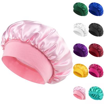 Women's Fashion Elastic Hair Cap Color Ding Chemo Cap Wide Solid Color Sleeping Cap Wash Cap