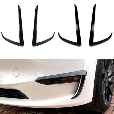 For Tesla Model Y 2017-2023 Front Bumper Spoiler Fog Lamp Hoods Trim Cover Air Knife Splitter Body Kit Tuning