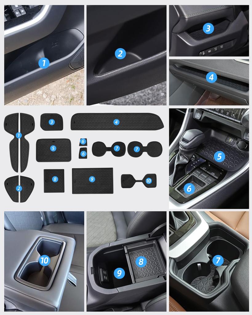 LANGBEAN Toyota RAV4 50er Serie Exklusive Innenraum Gummi-Fußmatte Matte Matte Türfach-Matte Kratzschutz Geräuschdämpfung Innenraumteile RAV4