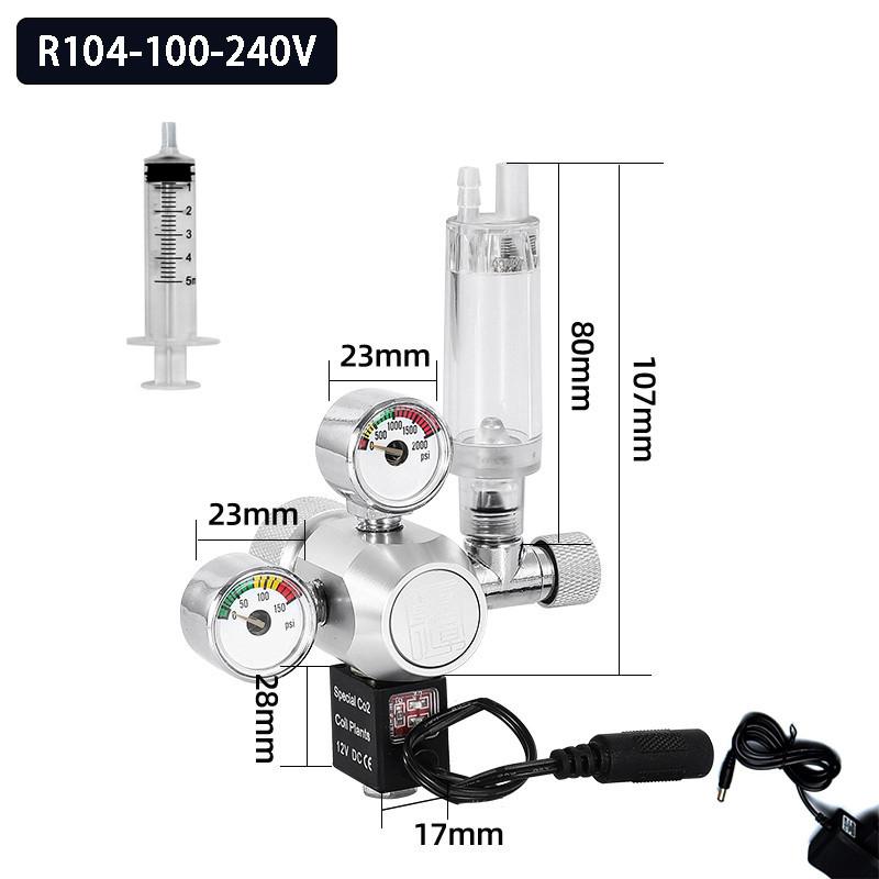 Aquarium CO2 Regulator Solenoid Valve Bubble Meter CO2 Control System Plant Water Grass Tank CO2 Pressure Reducing Valve