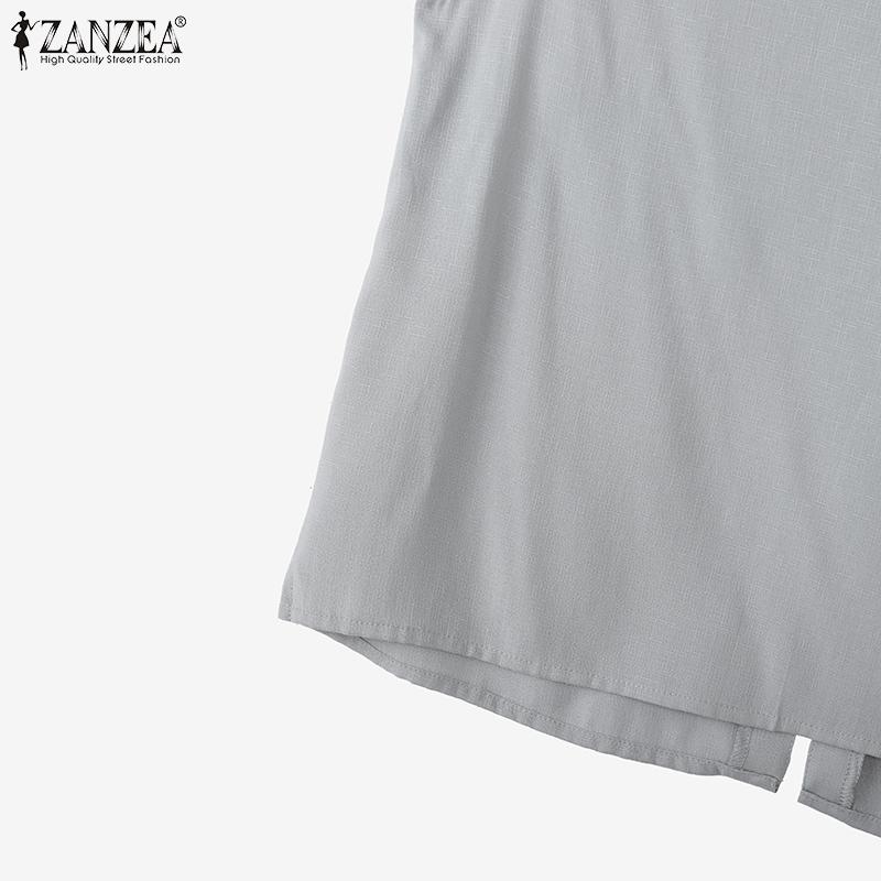 ZANZEA Women O-neck Sleeveless Solid Breathable Splits Casual Loose Tank Tops