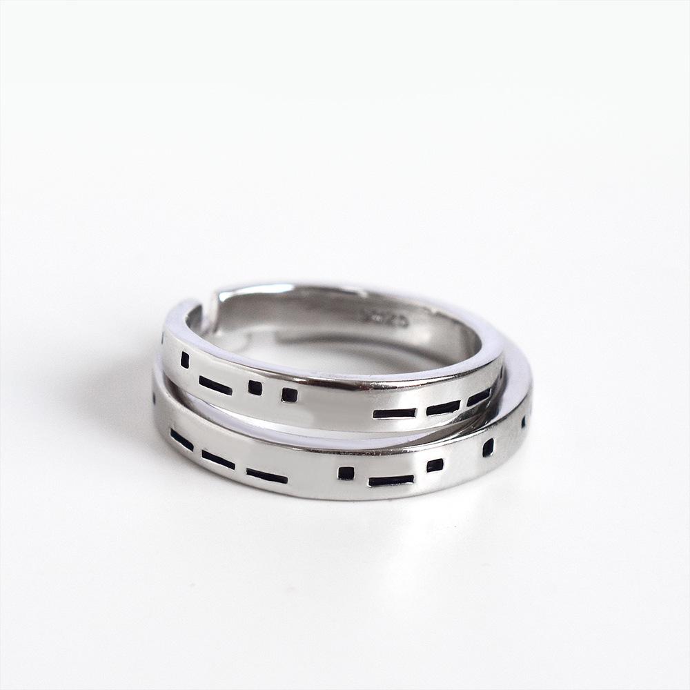 Personalized Morse Code Love Couple Rings In S925 Sterling Silver - Creative Korean Style for Men and Women