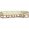 Outdoor Sofa Set with Cushions 5 Pcs Natural and Cream