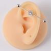 YW Industrielle Barbell Ohrringe Piercing Schmuck Chirurgischer Edelstahl Scaffold Piercings CZ Bar für Damen Herren