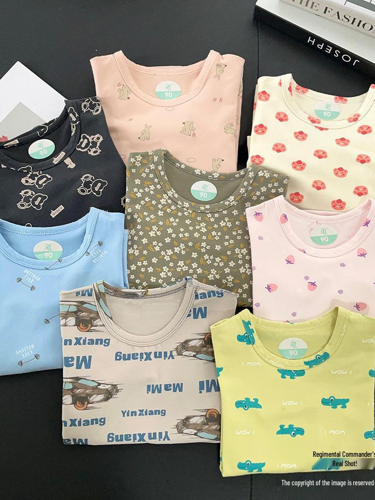 Children's All-Cotton Autumn Long Johns Set for Boys and Girls