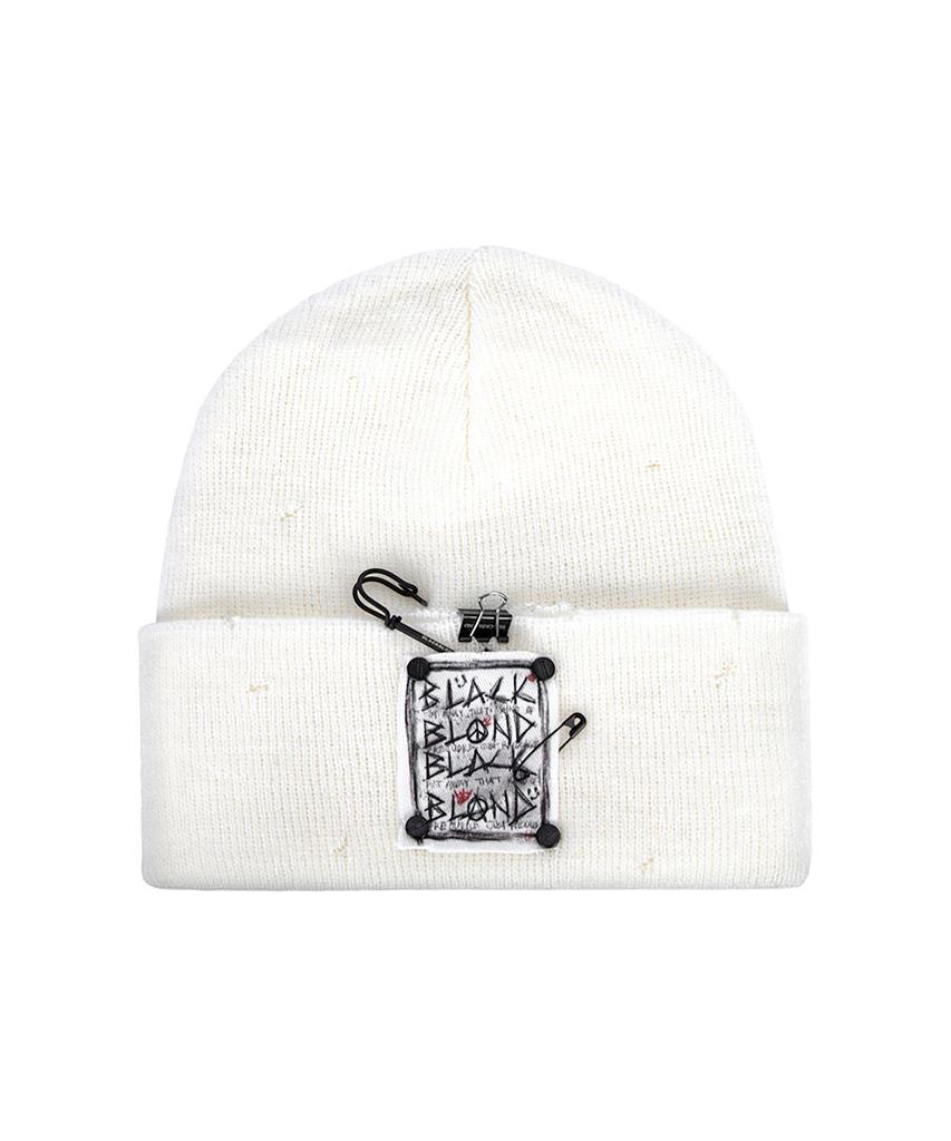 BLACKBLOND Bibbidi Disorder Patch Beanie (White)