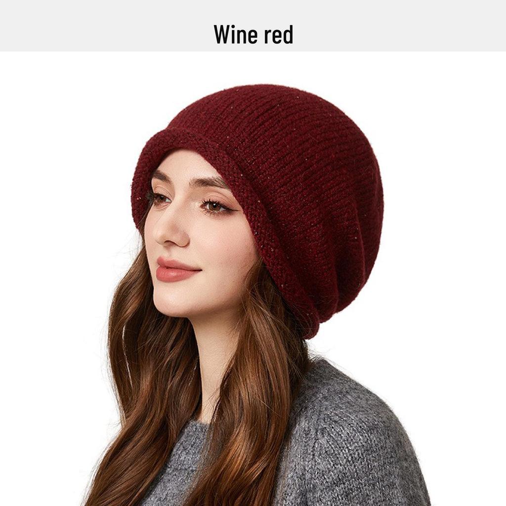 Retro Sequin Knit Wool Hat - Fashionable, Face-Slimming Headscarf & Hat