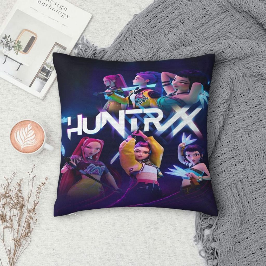 Huntrix K-pop Demon Hunters Printed Pillowcase Cushion Cover Pillow Covers Y2K Sofa Decoration Zipper Multiple Sizes