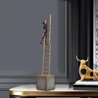 Abstract Sculpture Thinking Statue Stairs Thinker Creative Statue Decoration for Table Desktop Living Room Study Birthday Gift