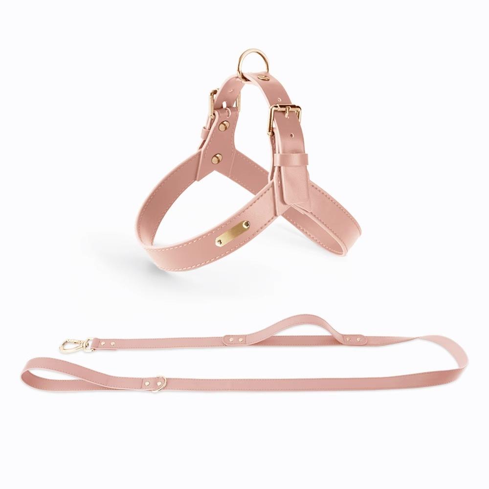 Waterproof Leather Dog Breast Strap Hand Holding Rope Vest-Style Medium Large Dog Explosion-Proof Leash Outing Pet Supplies