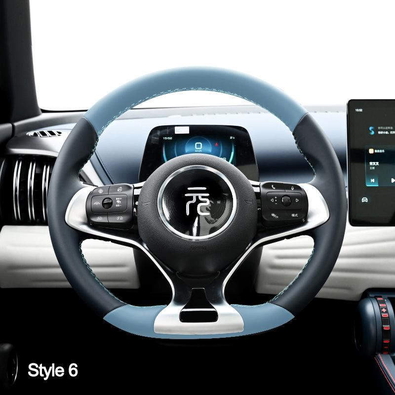High Hand Sewing Stitching Car Steering Wheel Cover For BYD ATTO 3 Yuan Plus 2025 2025 2025 Nappa Leather Auto Interior Wrap