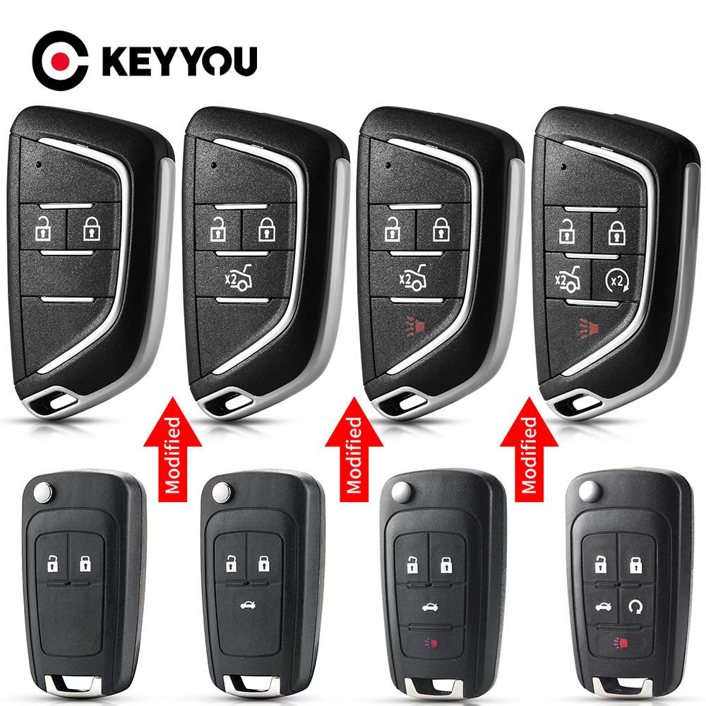 For Chevrolet Cruze Epica Lova Camaro Impala For Buick Modified Folding Case Fob 2/3/4/5 Button Flip Remote Car Key Shell