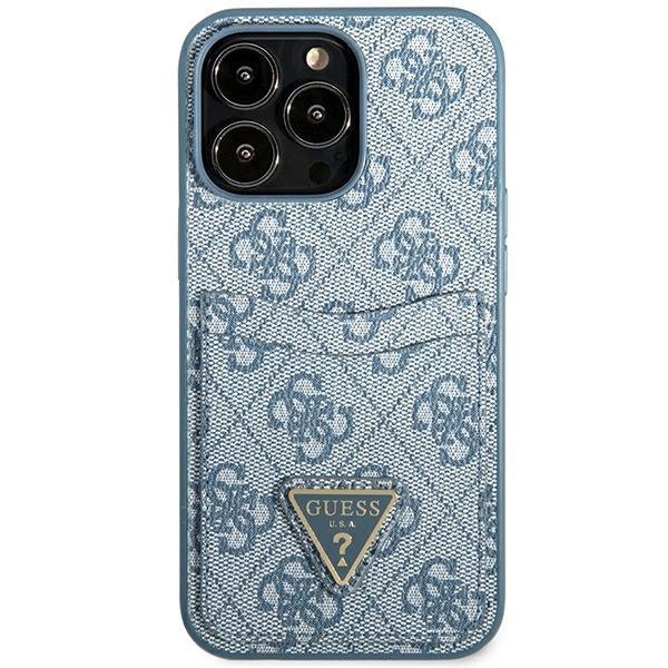 Guess Guhcp13Lp4Tpb Iphone 13 Pro / 13 6,1 Niebieski/Blue Hardcase 4G Logo Trójkątne Przegródka Na Karty
