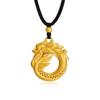 Gold Dragon and Phoenix Zodiac Necklace - Unisex Pendant for Year of the Dragon