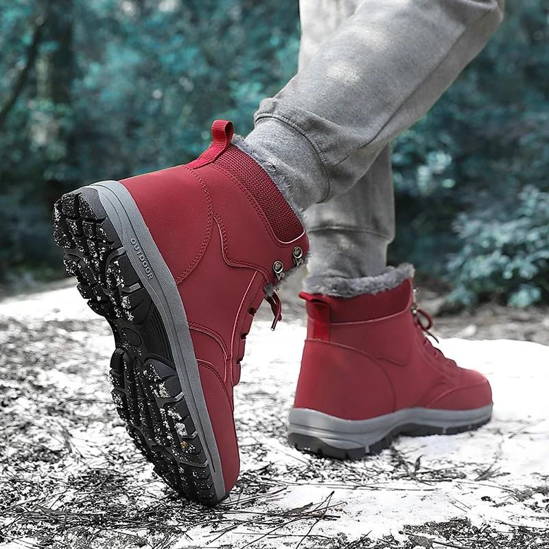 Men Boots 2024 New Winter Slippers Warm Men Shoes Waterproof Non-Slip Plush Sneakers Male Tenis Shoes Boots Men Sneakers Winter