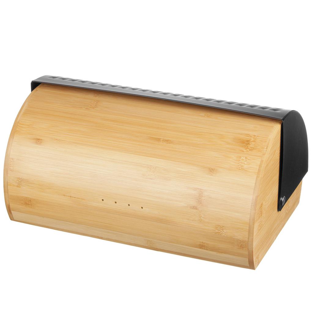 BAMBOO BREAD BOX WITH BREAD KNIFE 2773 BLACK