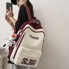 College Style, Letter Sports Style, Student Schoolbag Color Matching, Korean Version of Large-capacity Backpack