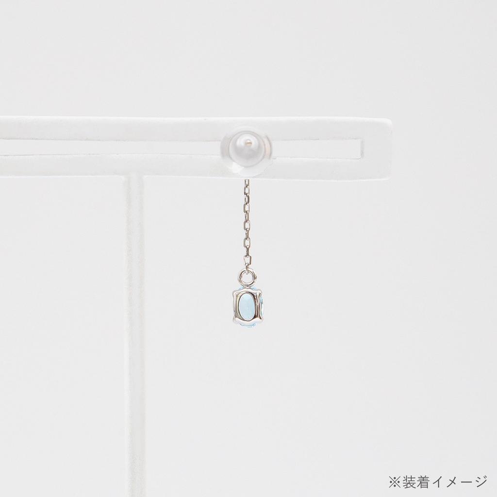 ESTELLE [Official] Women's Earring Charm in 10K White Gold with November Birthstone Blue Topaz (Single Ear) 0720-6997-0005-0000