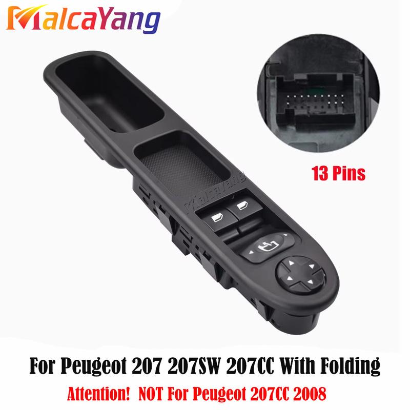 

6554.QA 6554QA Power Window Control Switch for Peugeot 207 207CC 207SW Front Left Drive Side Electric Master Power Window Switch