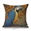 Flower Birds Peacock Floral Oil Painting Parrot Home Decoration Cotton Linen Sofa Throw Pillow Case Beautiful Cushion Cover Case