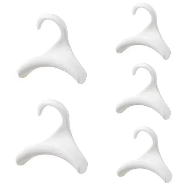 3/5Pcs White Plastic Purse Hanger Hooks Smooth Anti Scratch Edge Curved Design For Closet Storage