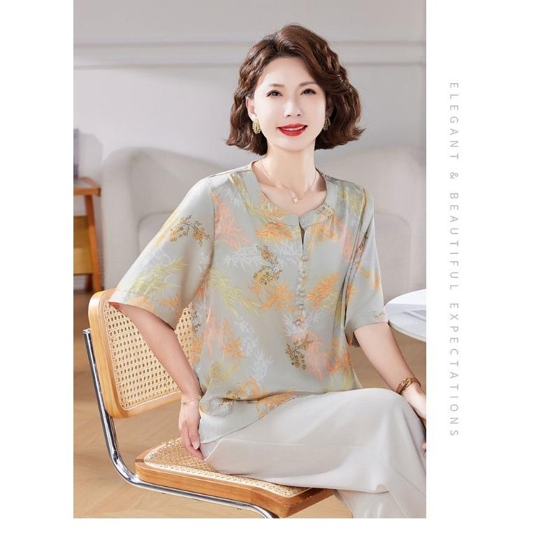 Neue Sommer-T-Shirts im chinesischen Stil Lockere Damenhemden im westlichen Stil Dünne lässige Oberteile mit Temperament