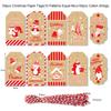 50Pcs Christmas Brown Kraft Paper Gift Tags with Jute And Baker Rope for DIY Xmas Holiday Present Wrap Stamp Navidad Decoration