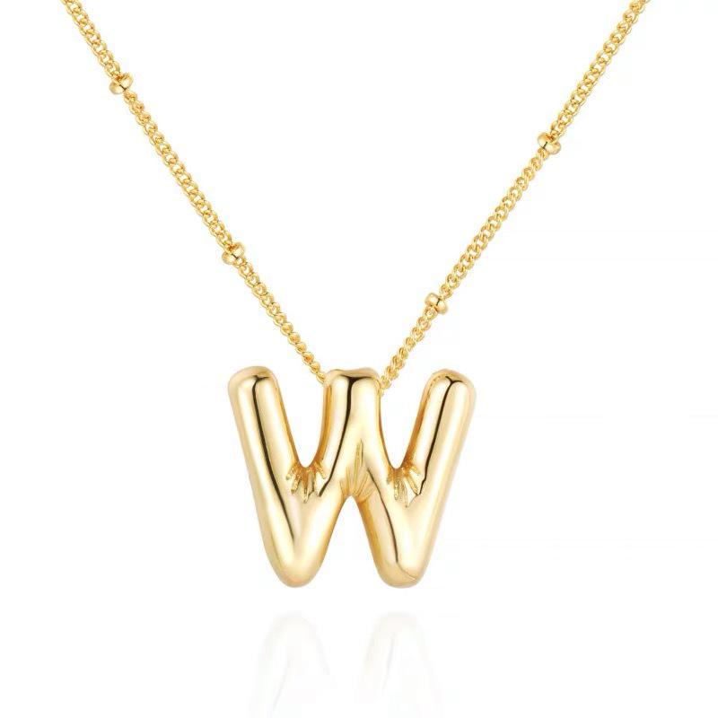 Glossy Titanium Steel Alphabet Necklace for Women - Non-fading, High-grade Letter Pendant On Clavicle Chain