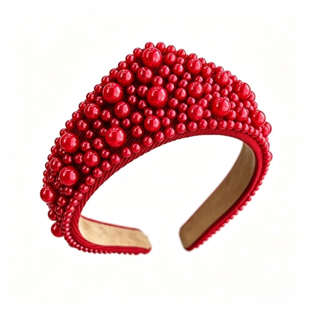 Luxurious Pearl Headbands Vintage Sponge Hair Hoop Crystal Hairbands Rhinestone Tiara  Party