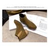 Large Size Pointed Head Thick with Martin Boots Female 2025 New A Foot Stirrup Suede Low Heel Short Boots