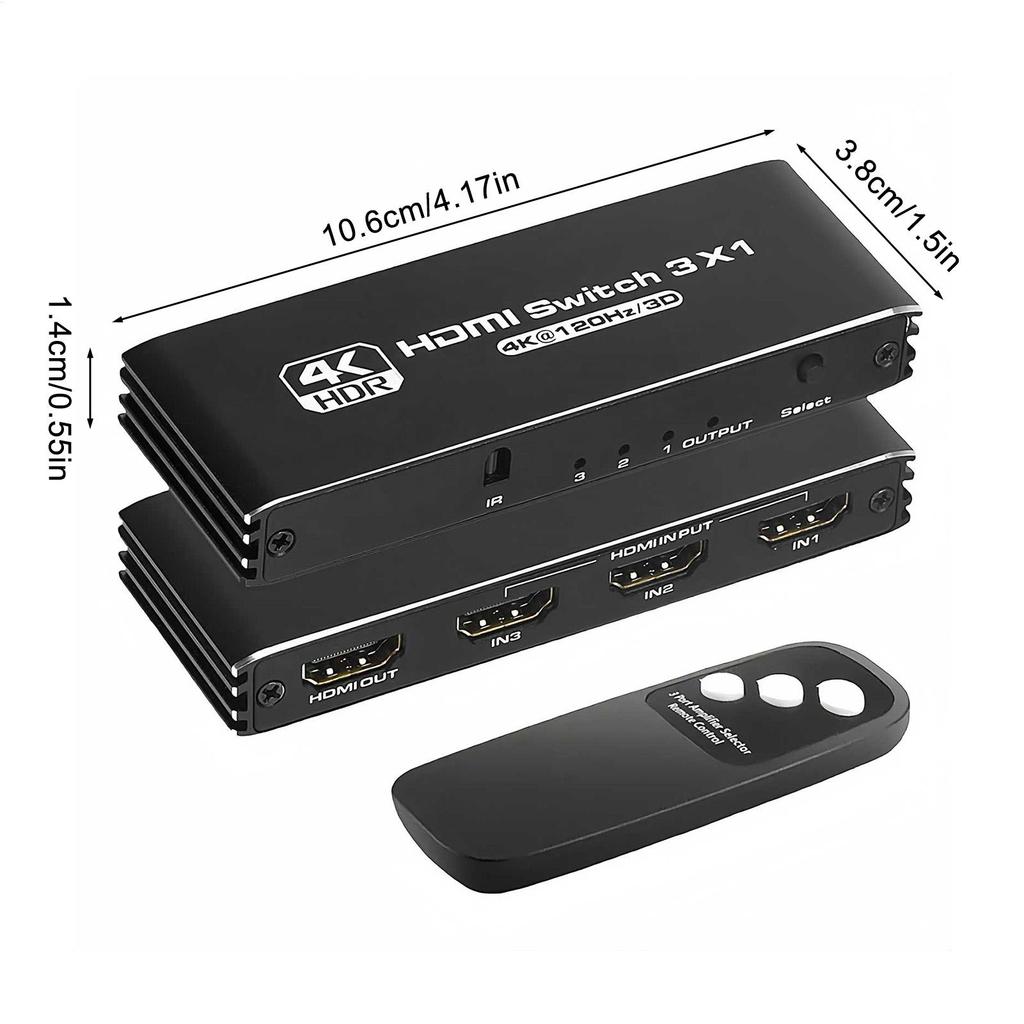 High Definition Multimedia Interface Splitter Adapter 4K120Hz With Remote Low Latency Plug And Play Adapter For Audio Video