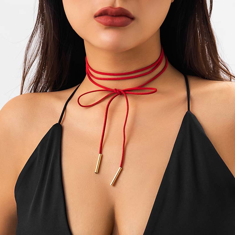 Gotische weiße Samt-Schleife Choker-Halsketten für Damen Vintage Elegante Lange Verstellbare Schleifen-Seil Halsketten Schmuck