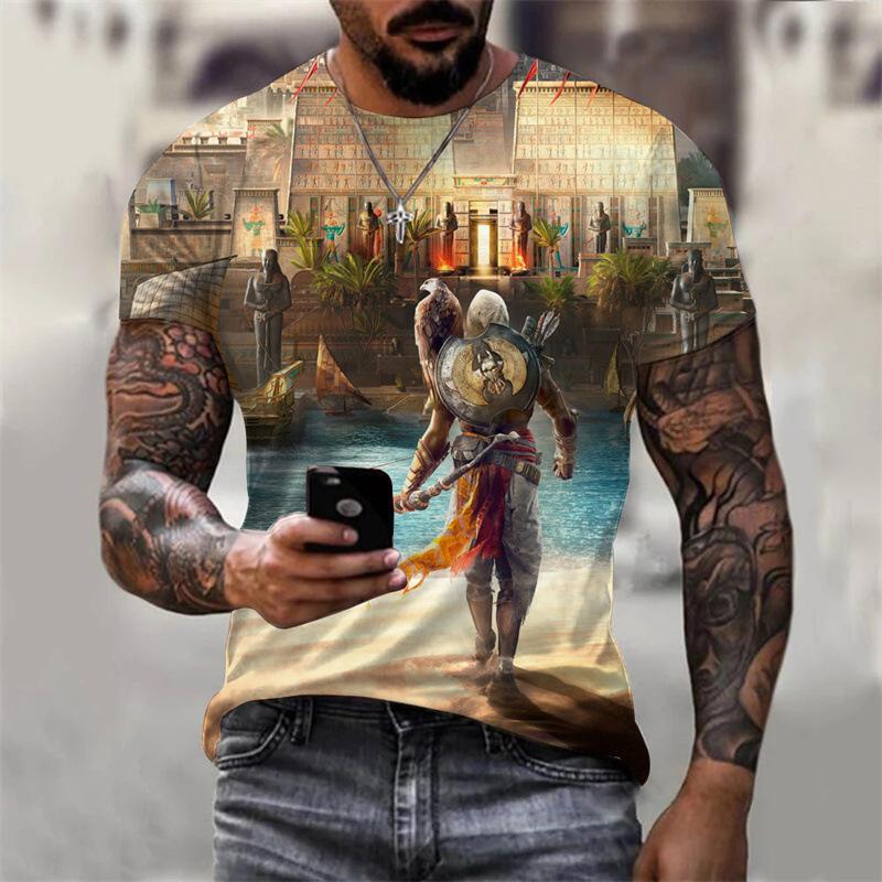 Rundhals-T-Shirt Anime 3D Digitaldruck Oberteil Street Kurzarm 3D T-Shirt