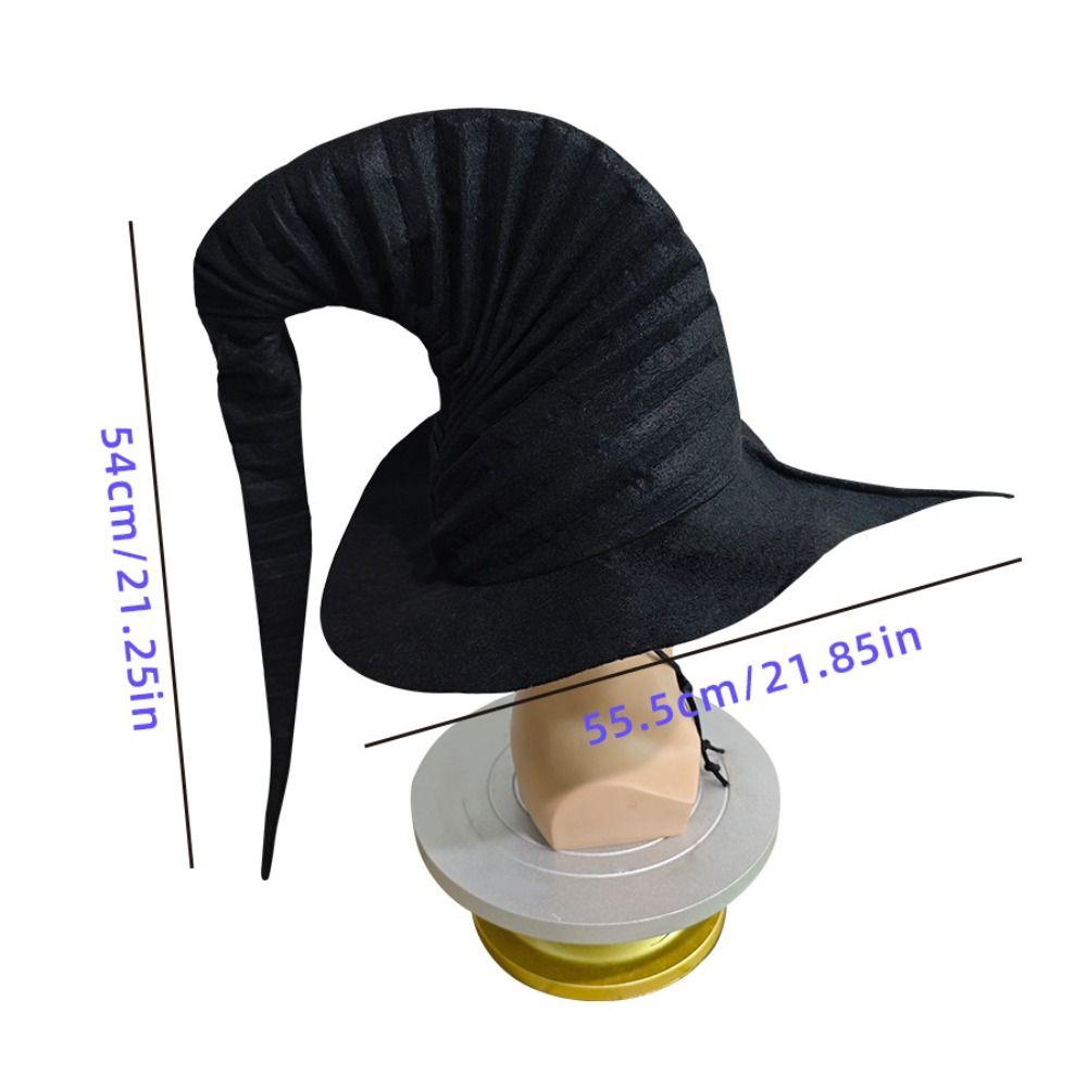 With Rope Pleated Wizard Hat Ruffle Edge Cosplay Party Witch Hat  Cosplay Costume