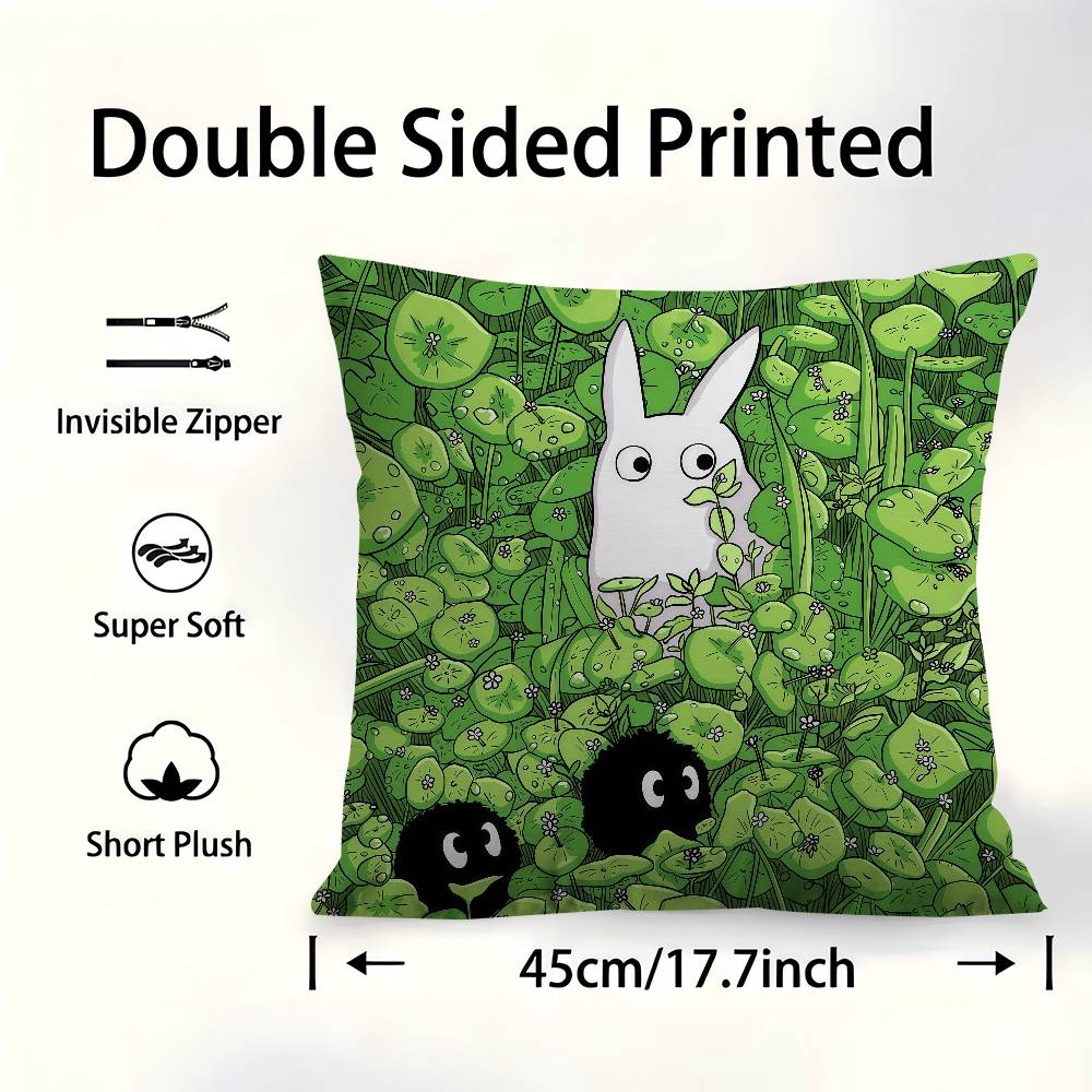 Cute T-Totoros Pillow Gifts Home Office Furnishings Bedroom Sofa Car Cushion Cover Case 45X45Cm