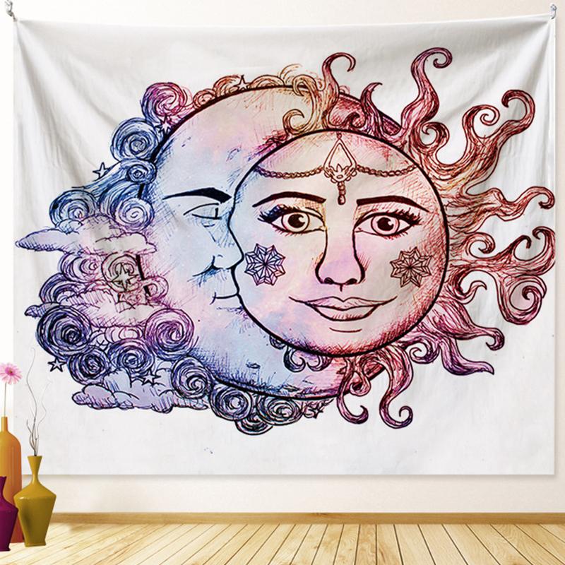 Tarot Sun Moon Dream Catcher Tapestry Witchcraft Decor Hippie Boho Tapestry Psychedelic Scenes Wall Decor Room Home Decor